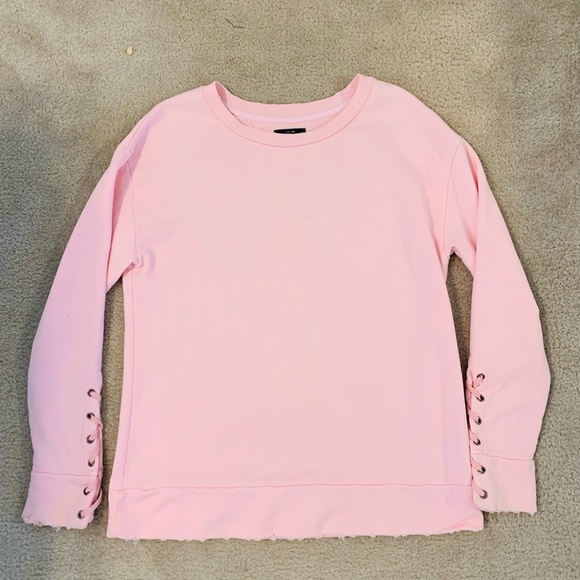 Joe's Jeans Miaya Lace Up Sleeves Pullover Sweatshirt - size Small - Picture 1 of 12